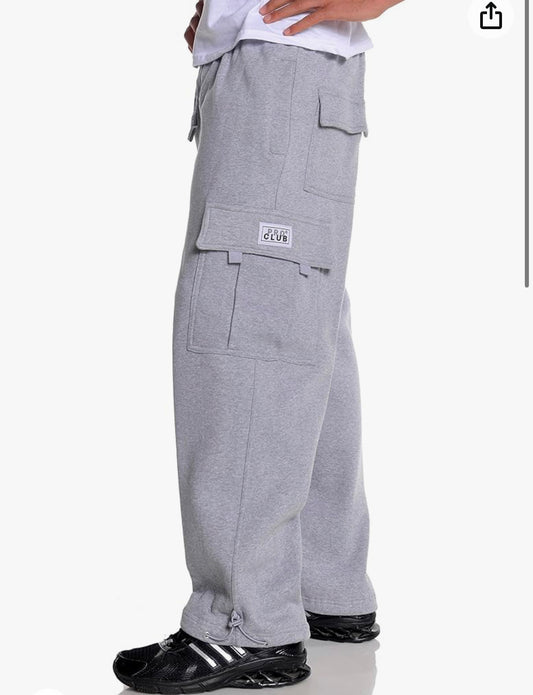 Proclub HW gray fleece cargo pants